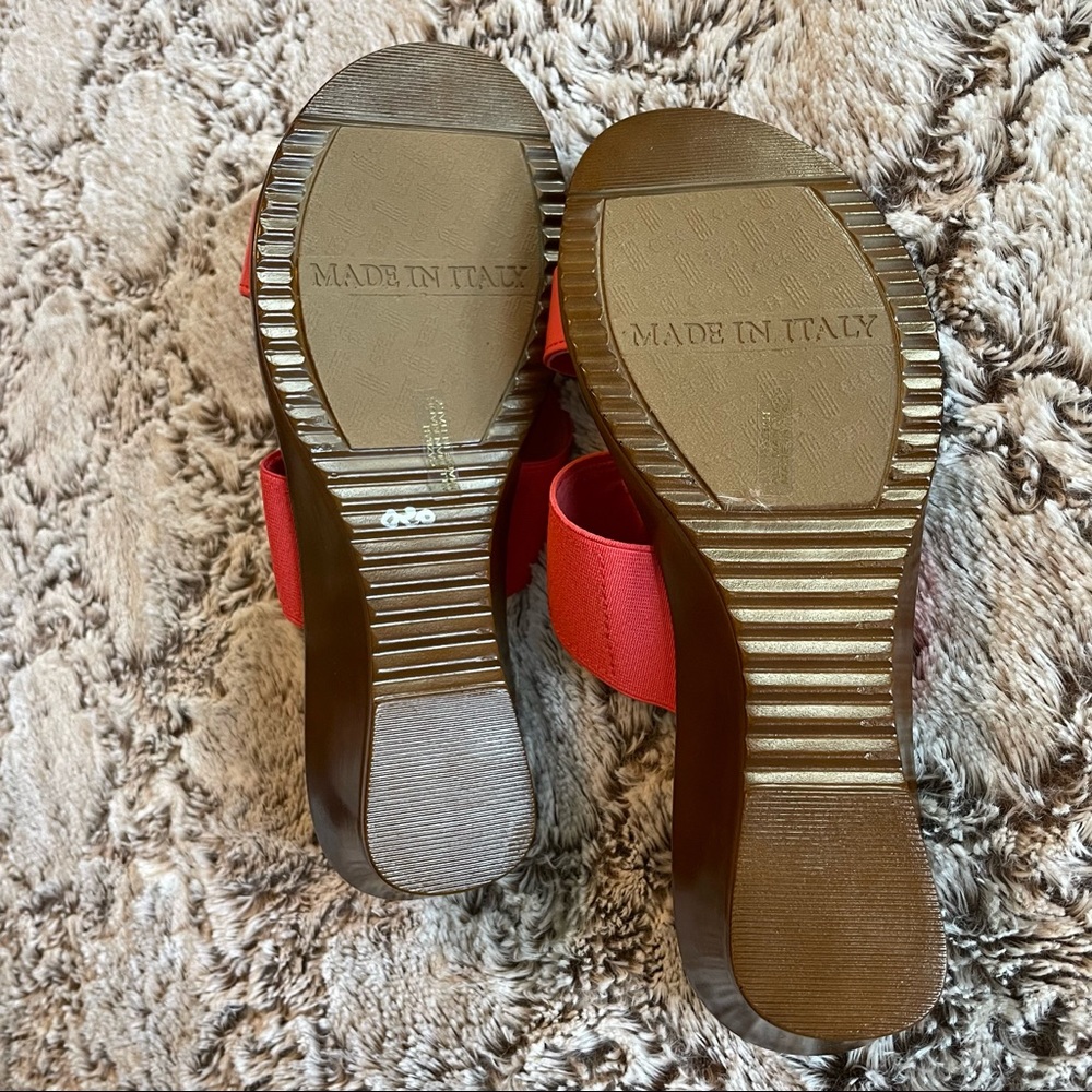 COPY - Coral Italian Shoemakers Made in Italy Strap Wedge Sandals - Picture 4 of 7